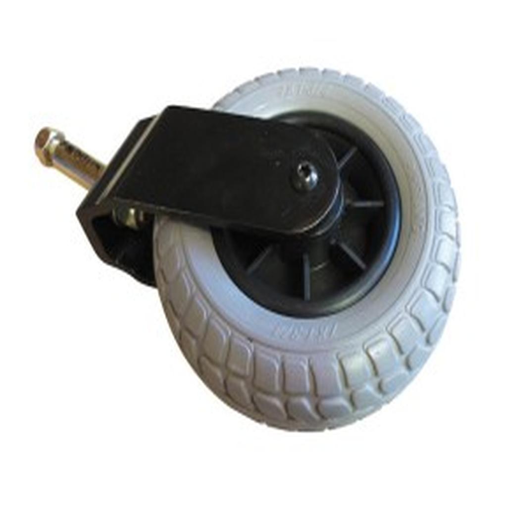 Castor, Shoprider, PU, with Fork and Pintle, 178mm (7in.) x 45mm (1 3/4in.), Grey
