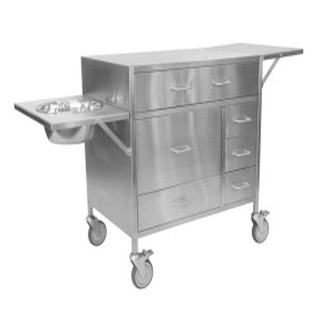 Plaster Trolley, 6 Drawer, Stainless Steel, 900 x 600 x 900mm, with Shelf, Juvo