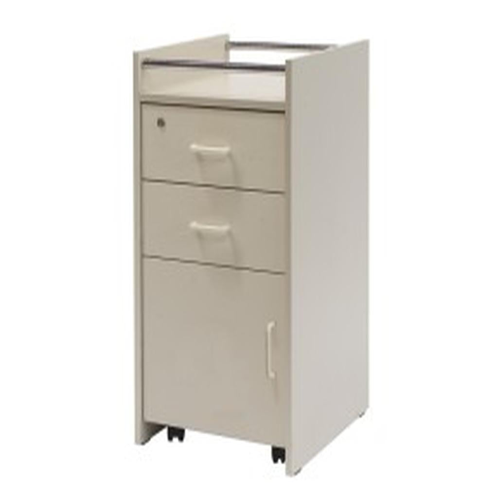 Bedside Cabinet, 2 Drawer & 1 Door, with Lock, Unicare