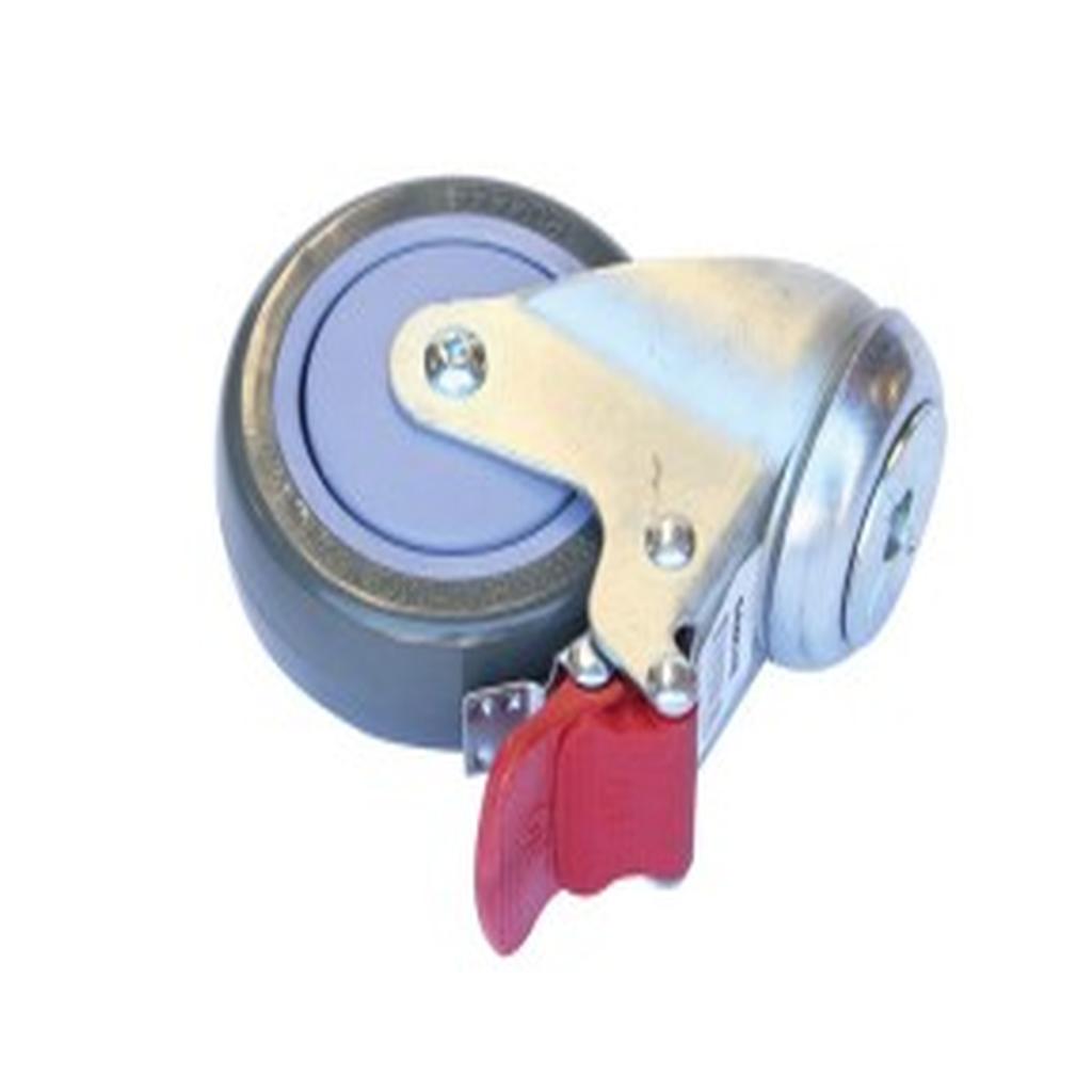 Castor, Braking, 100mm (4in.), Polyurethane, Grey, Richmond, to suit Allegro Hoists