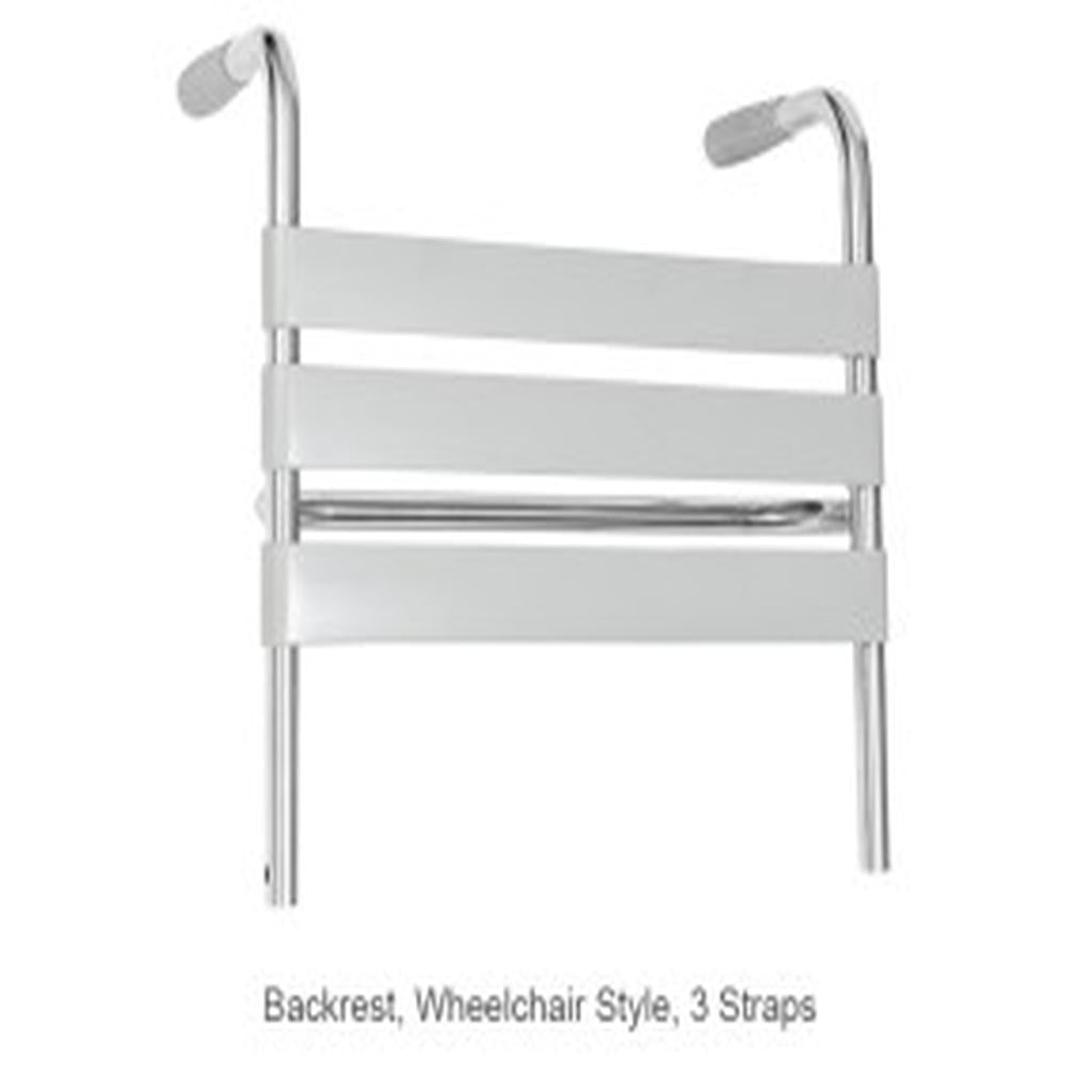 Shower Commode Accessories, Backrest, Wheelchair Style, 460mm, 3 Straps, Juvo