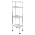 Wire Shelving, 460 x 610 x 1500mm, Chrome, 4 Shelves, with 50mm Castors, Unicare