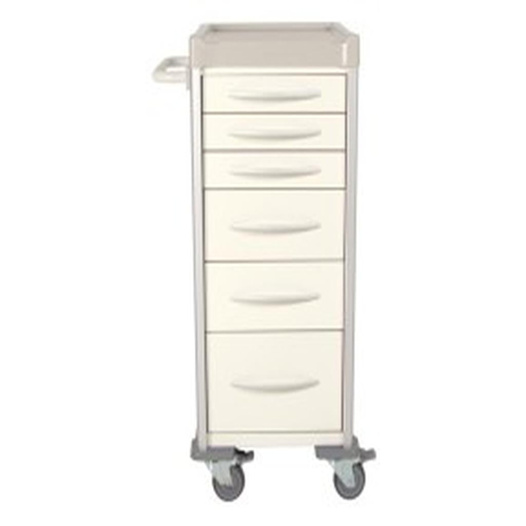 Multi Purpose Narrow Cart, Tall, 6 Drawer (3x 75mm, 2x 155mm, 1x 235mm), White, UniCart