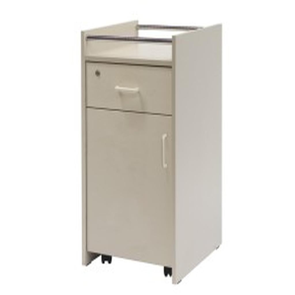 Bedside Cabinet, 1 Drawer & 1 Door, with Lock, Unicare