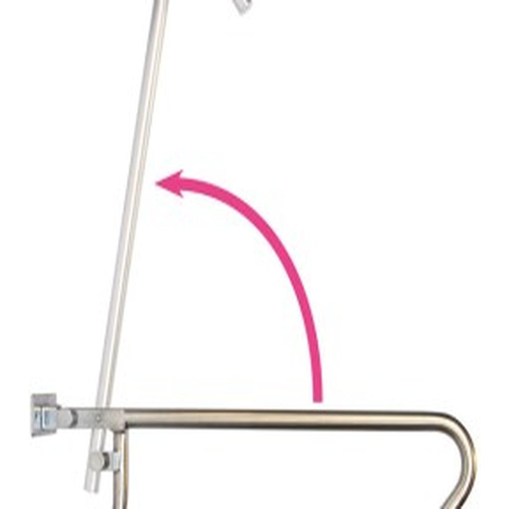 Drop Down Rail, Left Hand, Stainless Steel, with Safety Lock
