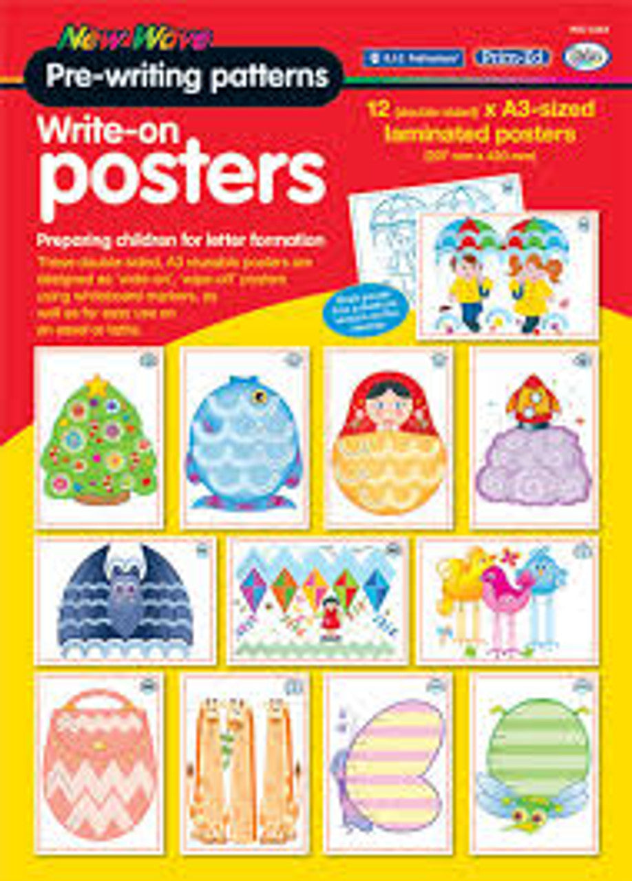 New Wave Pre-Writing Patterns A3 Posters