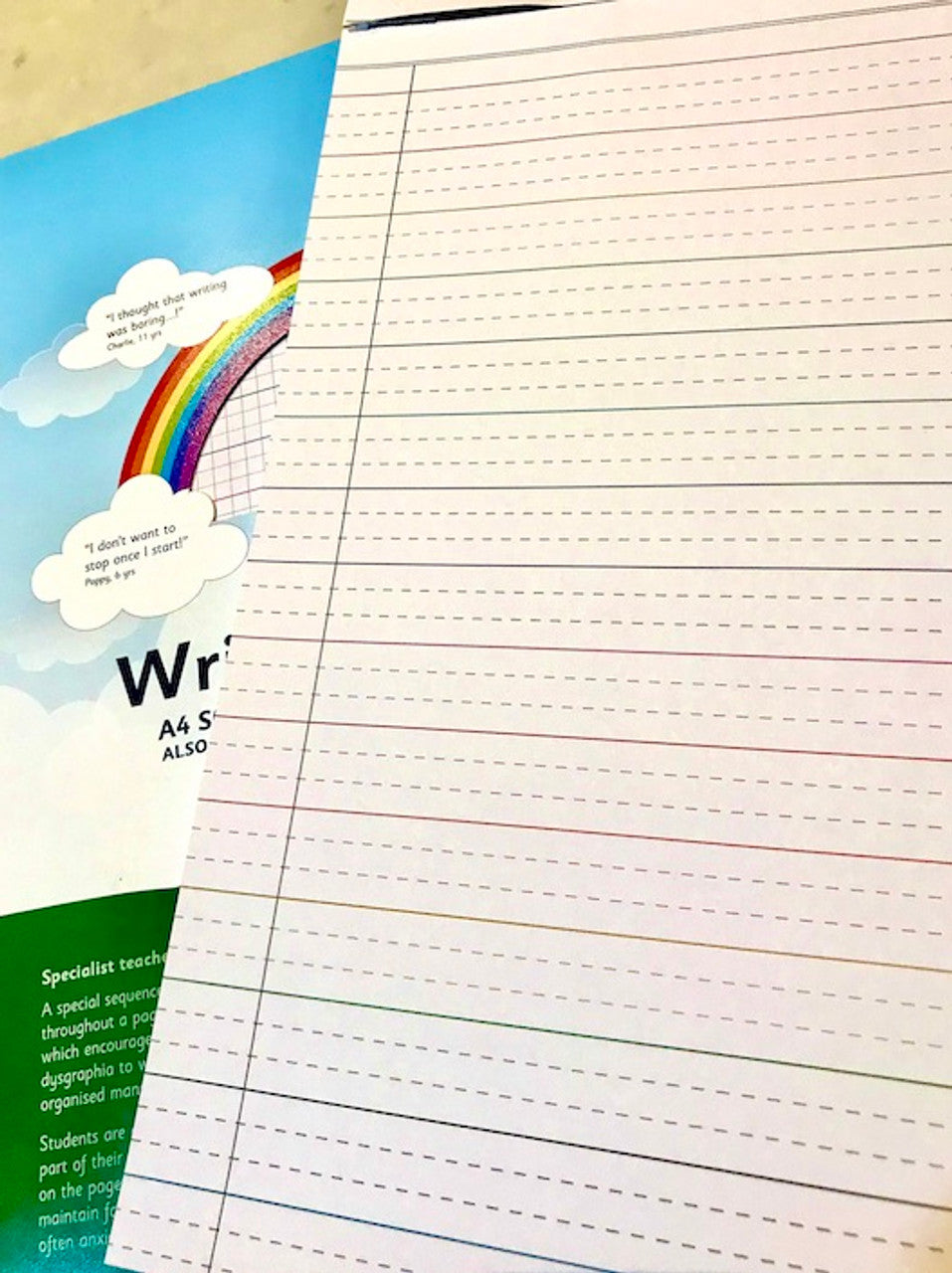 Write-A-Rainbow Coloured Line Paper