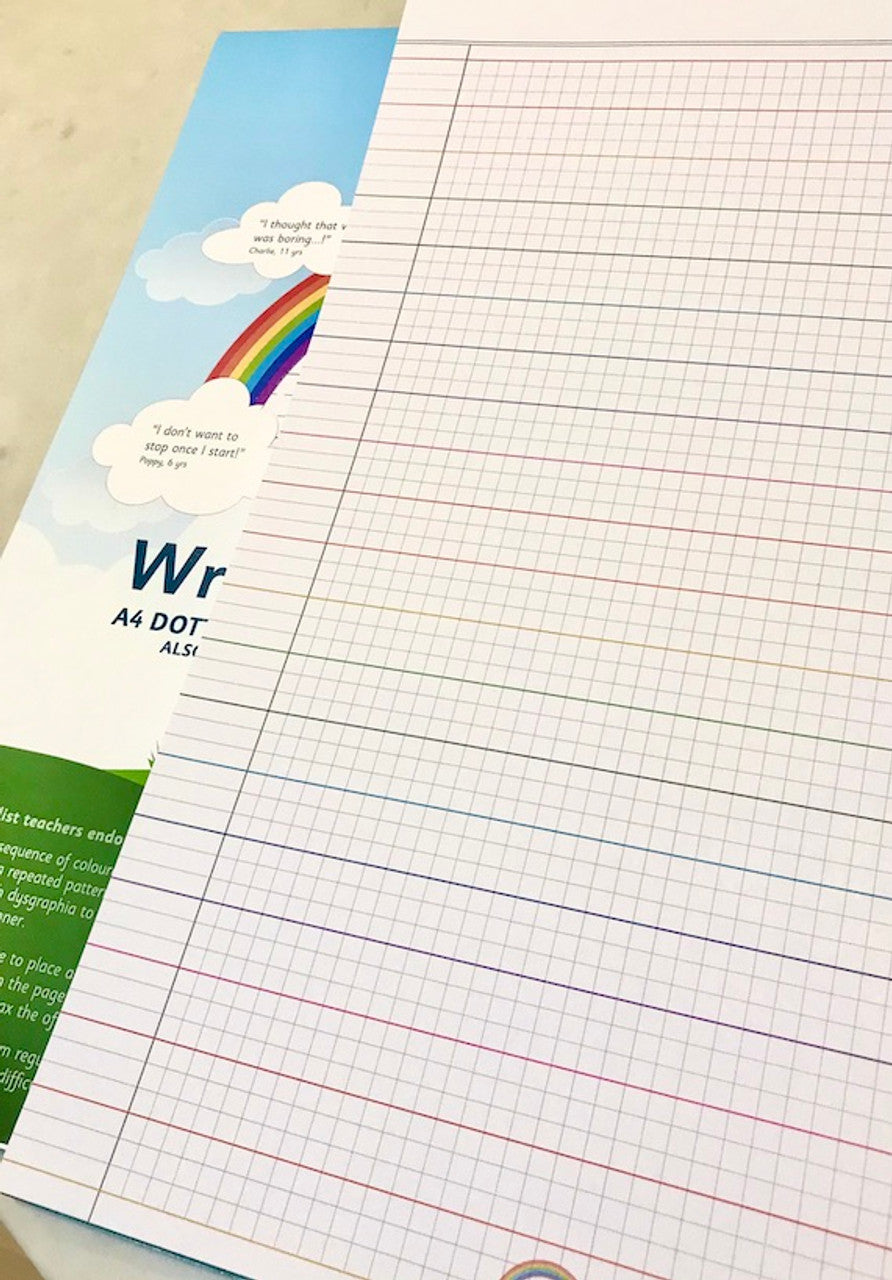 Write-A-Rainbow Coloured Line Paper