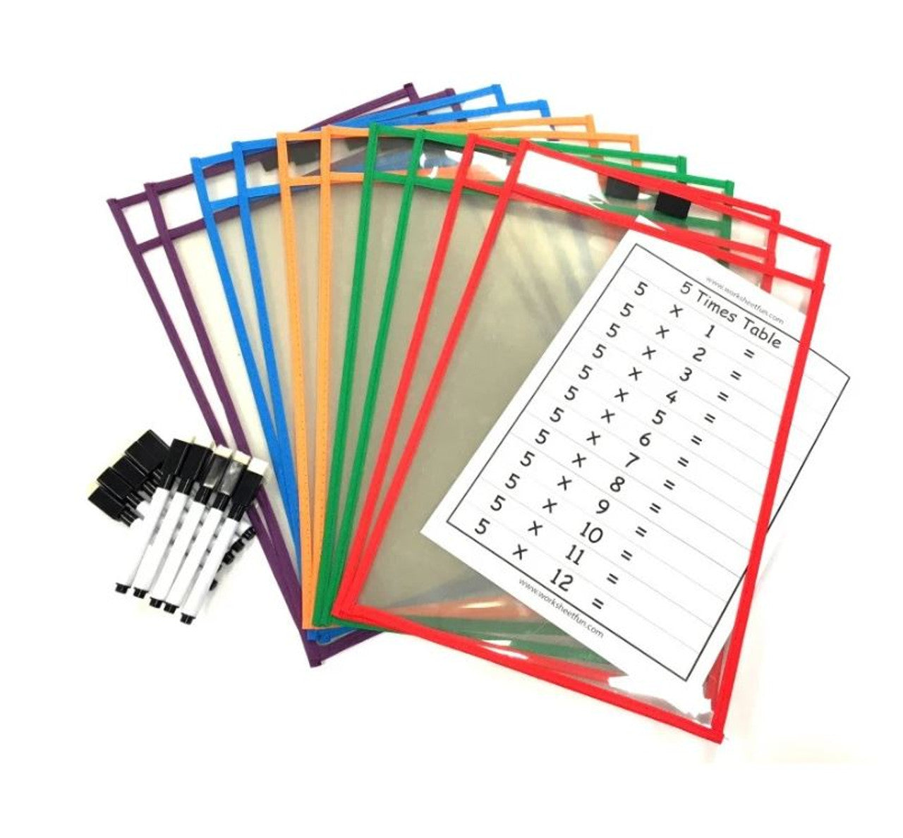 Write 'n' Wipe Paper Saver Sleeves with Pens and Erasers
